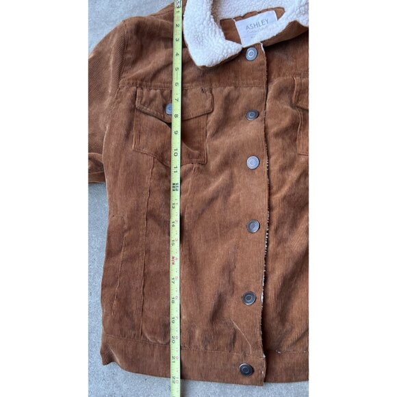 Ashley Sunrise Collection Tan Coruroy Sherpa Trucker Jacket XL Barn Coat Chores - Picture 5 of 12